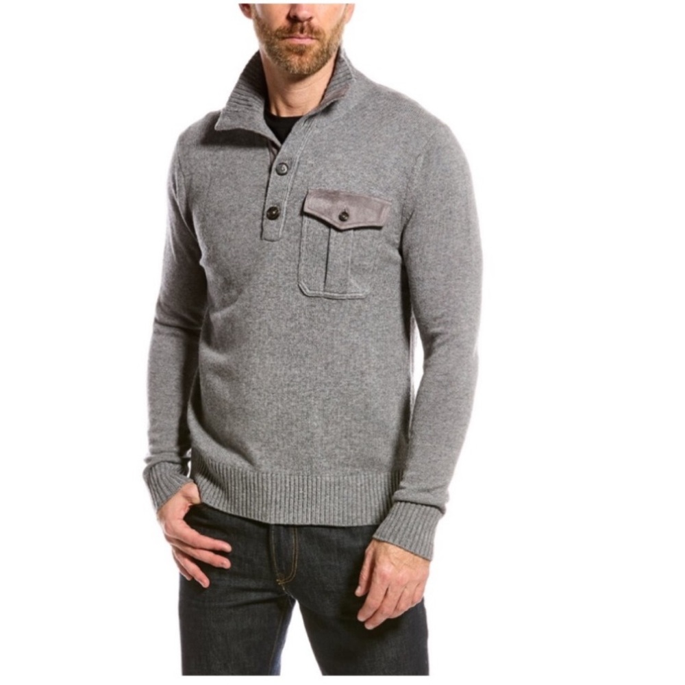 Amicale New York Funnel-Neck Wool & Cashmere Sweater — Size S — NWT